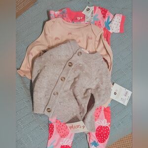 Bundle! PJs, Sweater, Matching Set NWT Girls 3-6 Month Bundle